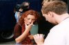 Tori looking at the lyrics for "Butterfly" given to her by Matt Page