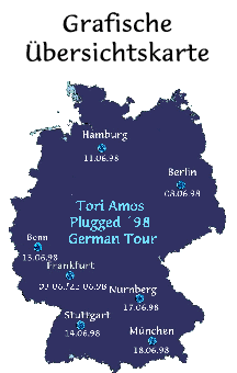 Grafische &Uuml;bersichtskarte Tori Amos - Tour 1998
